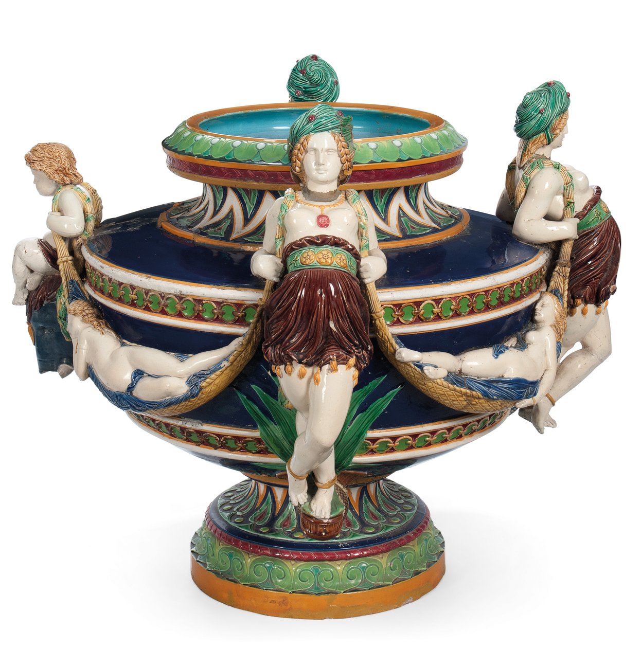 Minton Majolica Jardiniere كبير ، حوالي 1870 (سيراميك) بواسطة المحدودة مينتونس