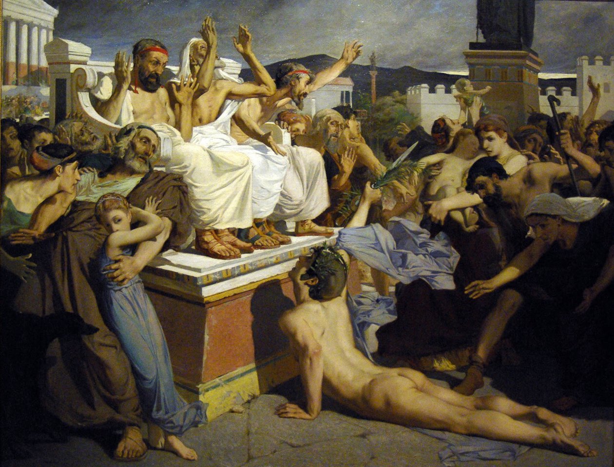 Pheidippides يعطي كلمة النصر بعد معركة ماراثون بواسطة لوك أوليفييه ميرسون
