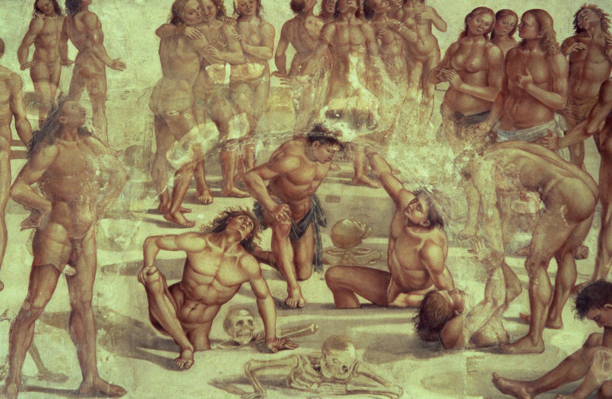 قيامة الجسد ، تفاصيل من الدينونة الأخيرة ، 1499-1504 بواسطة لوكا سينيوريلي