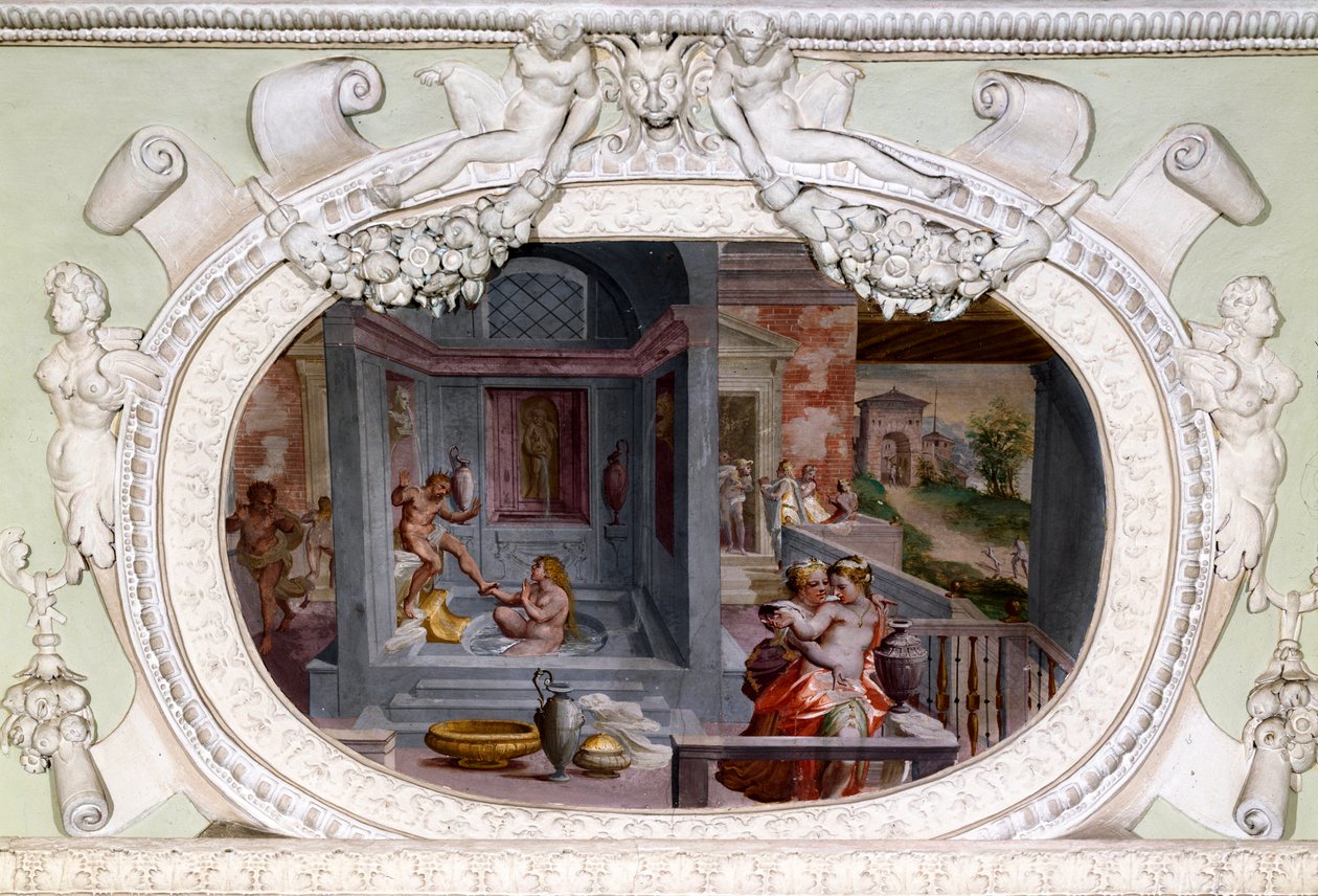 مشاهد من الحمام والإغواء. فريسكو لوكا كامبياسو (1527-1585) بواسطة لوكا كامبياسو