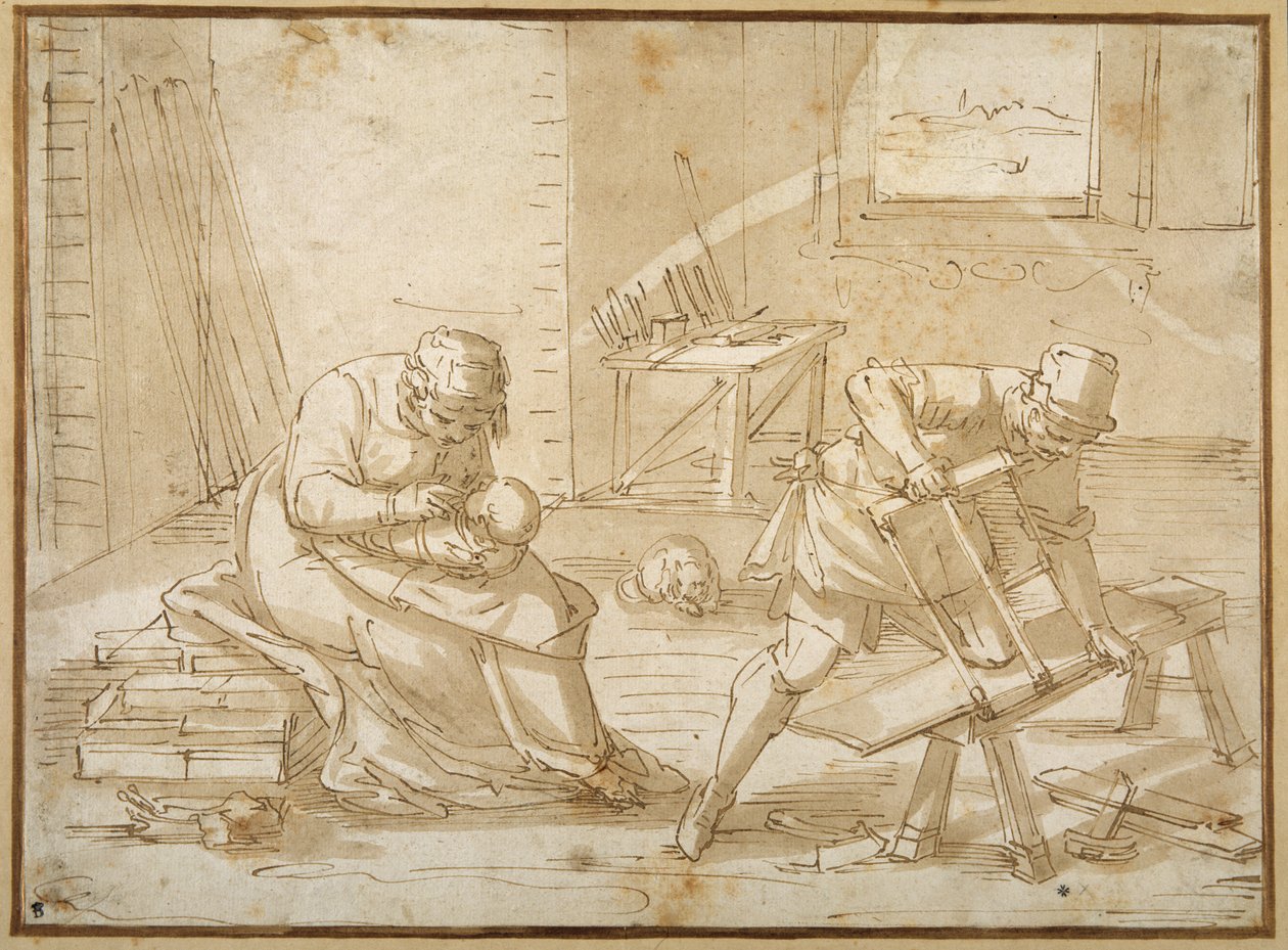 Study for the Holy Family in the carpenter