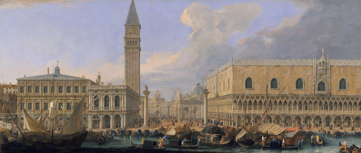 مولو ، البندقية ، من باسينو دي سان ماركو ، كاليفورنيا. 1709. بواسطة لوكا كارليفاريجس