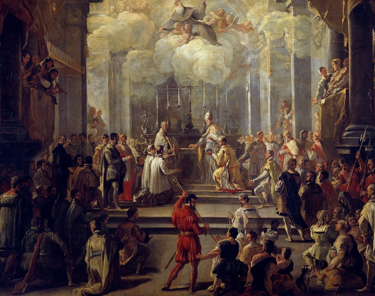 إهداء القس لوكا جيوردانو (1634-1705) زيت على قماش بواسطة لوكا جيوردانو