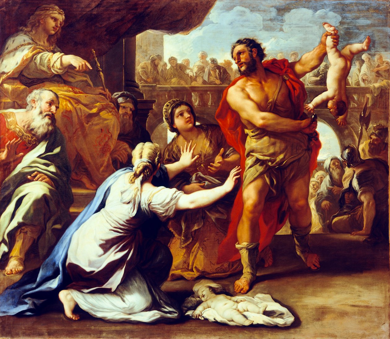 Judgement of Solomon (oil on canvas) بواسطة لوكا جيوردانو