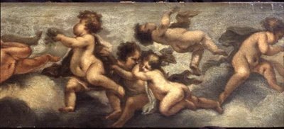 Putti disporting (ورق على قماش) (التفاصيل اليمنى) (انظر أيضًا 67091-93) بواسطة لوكا جيوردانو