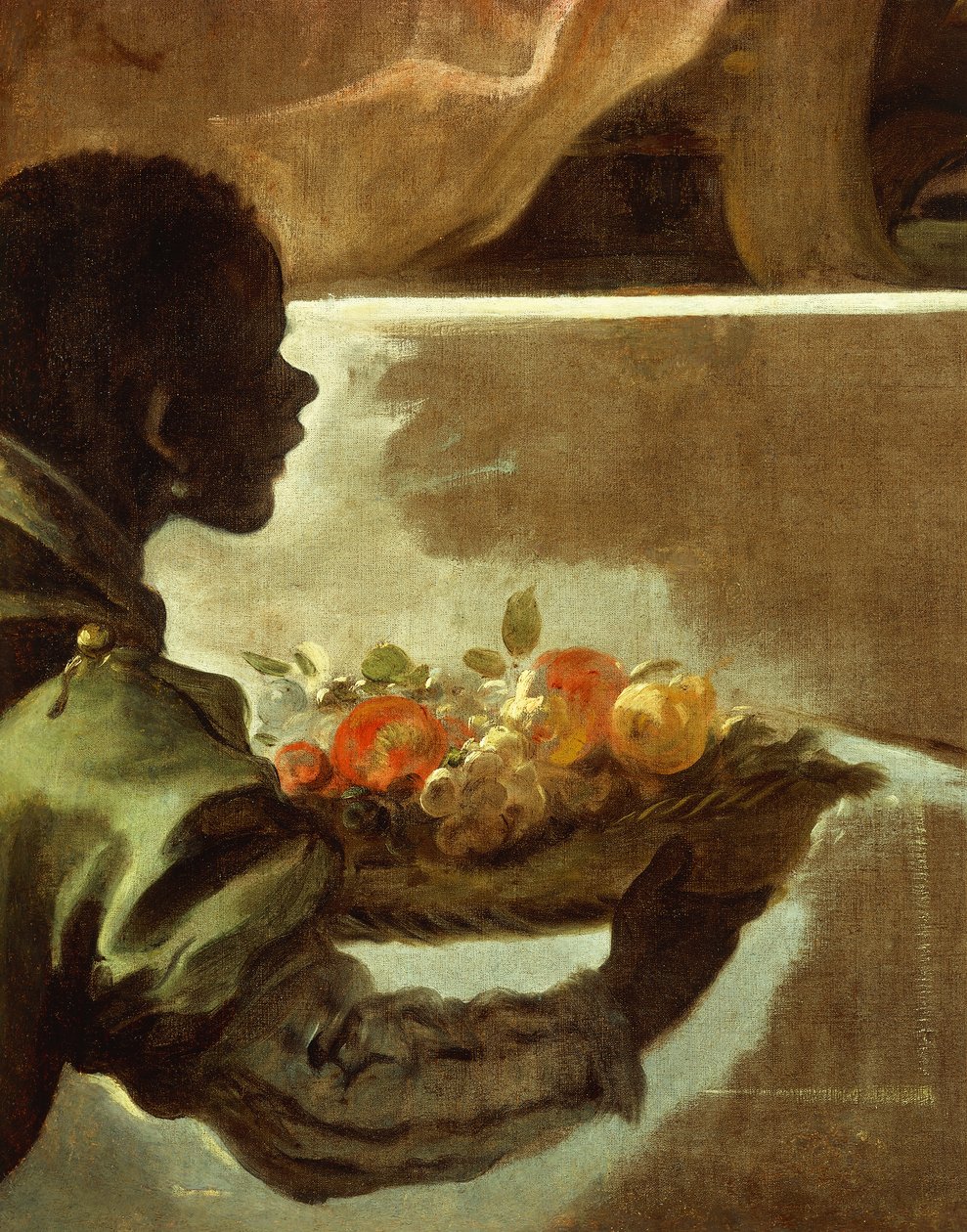 خادم يقدم سلة فواكه ، تفاصيل من Homage إلى Velazquez لكونت سانتيستيبان بواسطة لوكا جيوردانو