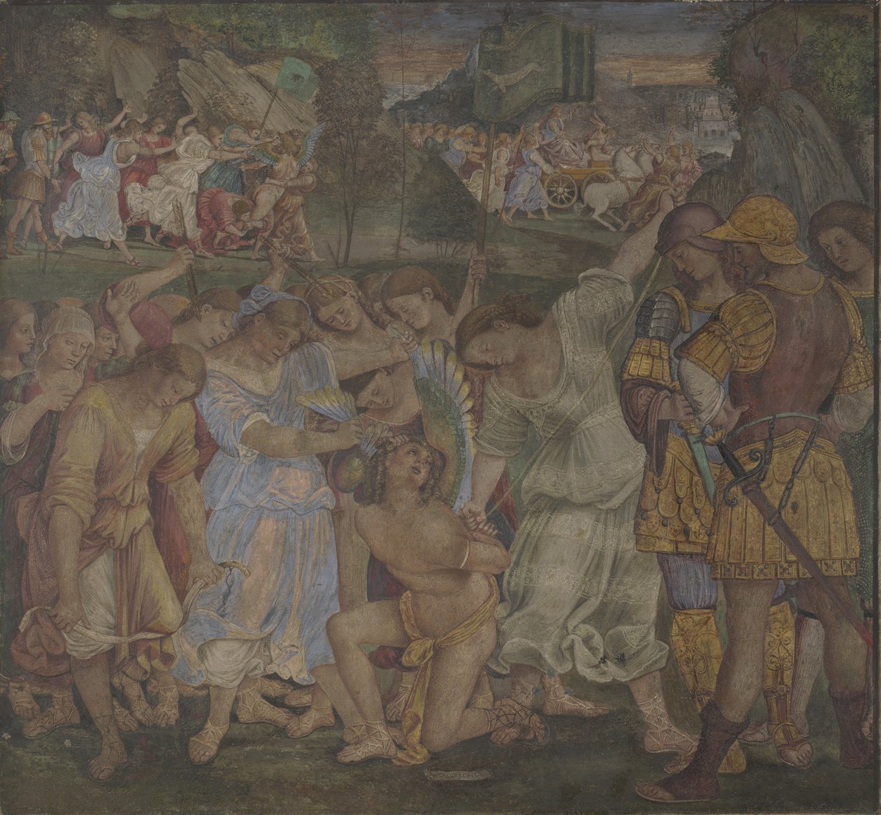 انتصار العفة: حب منزوع السلاح واللوحات الجدارية من Palazzo del Magnifico ، سيينا ، 1509 بواسطة لوكا سينيوريلي