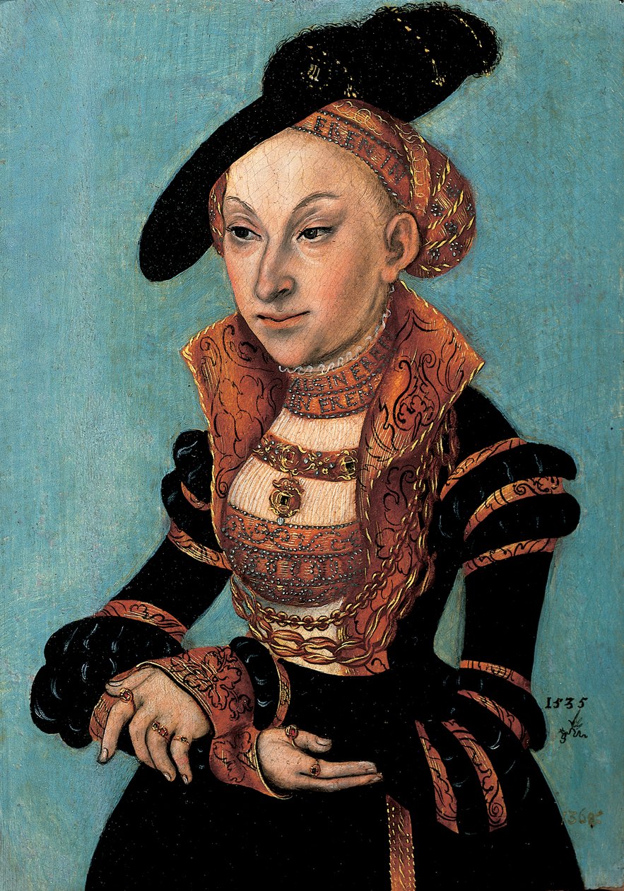 صورة لـ Sibylle von Cleve ، Electress of Saxony ، 1535 بواسطة لوكاس كراناش