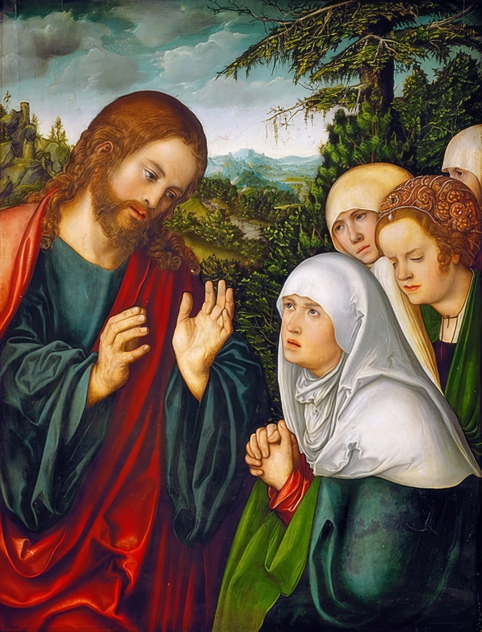 وداع المسيح للنساء. حوالي 1520 بواسطة لوكاس كراناش الأكبر