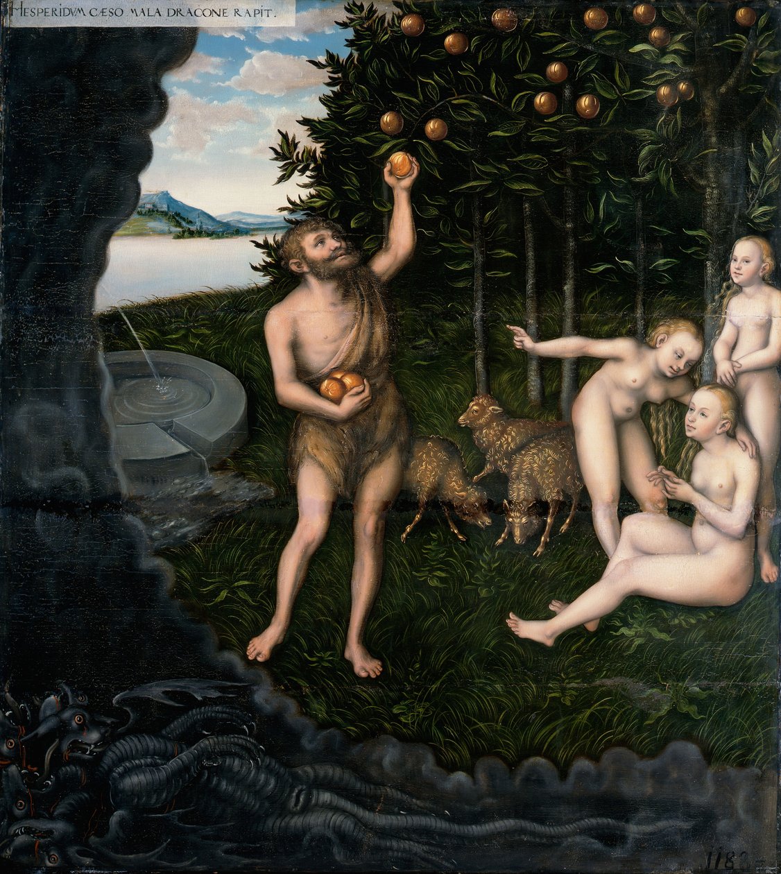 هرقل يسرق التفاح من Hesperides من أعمال هرقل بواسطة لوكاس كراناش الأكبر