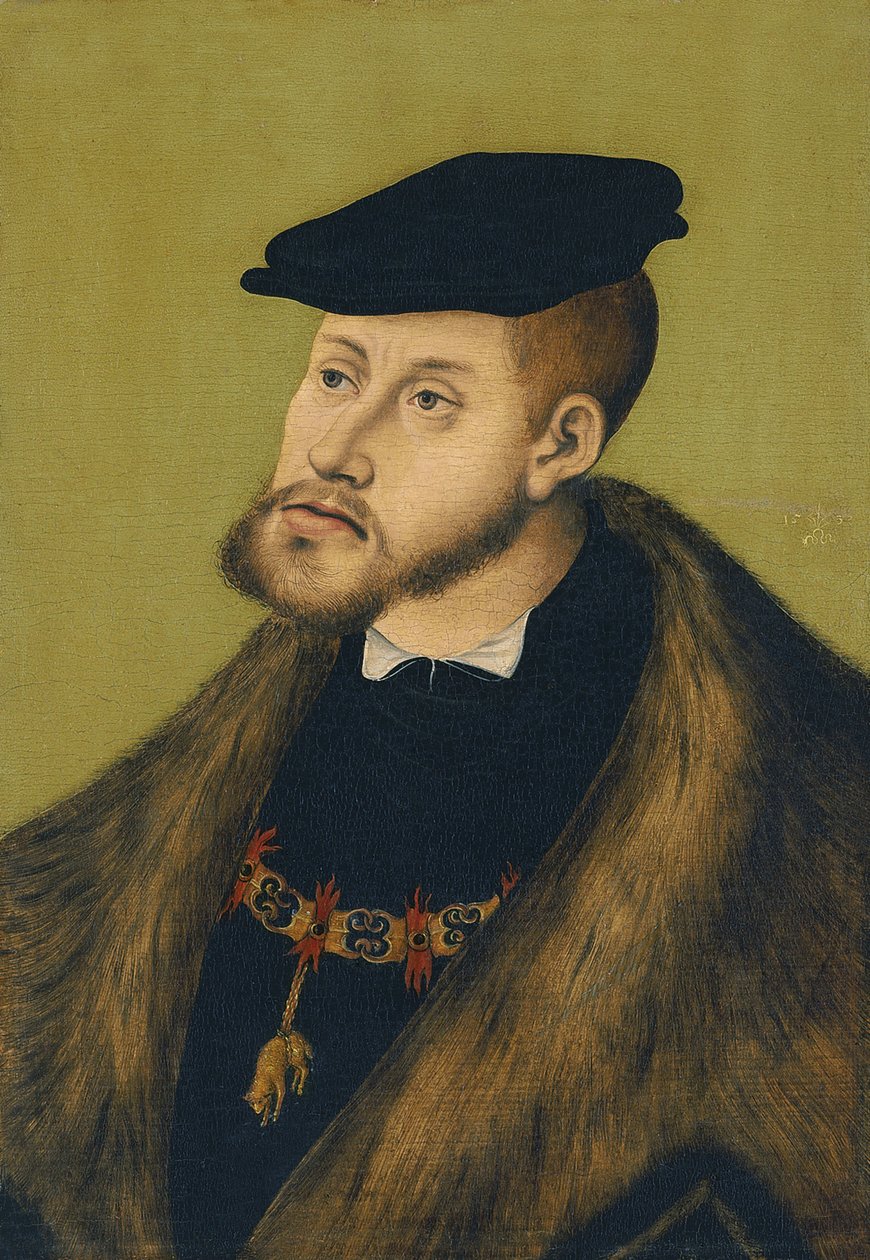صورة للإمبراطور تشارلز الخامس 1500-1558 ، 1533 بواسطة لوكاس كراناش الأكبر
