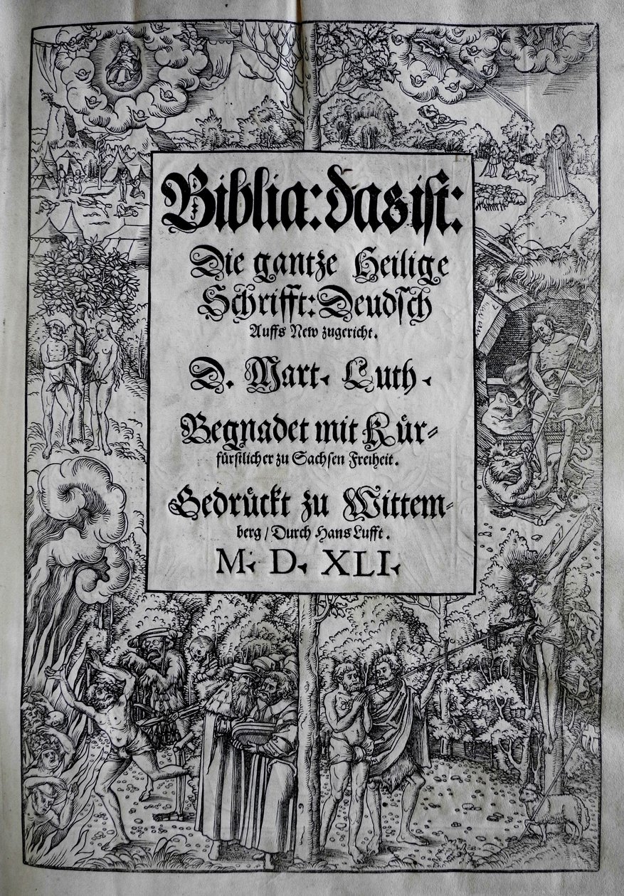 تصميم الغلاف Biblia من قبل مارتن لوثر ، 1541. بواسطة لوكاس كرانش الأصغر