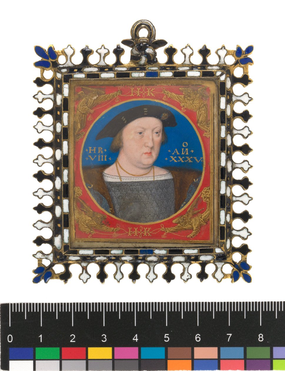 هنري الثامن ، c.1525-27 (لون الجسم على الرق على البطاقة) بواسطة Lucas Horenbout أو Hornebault