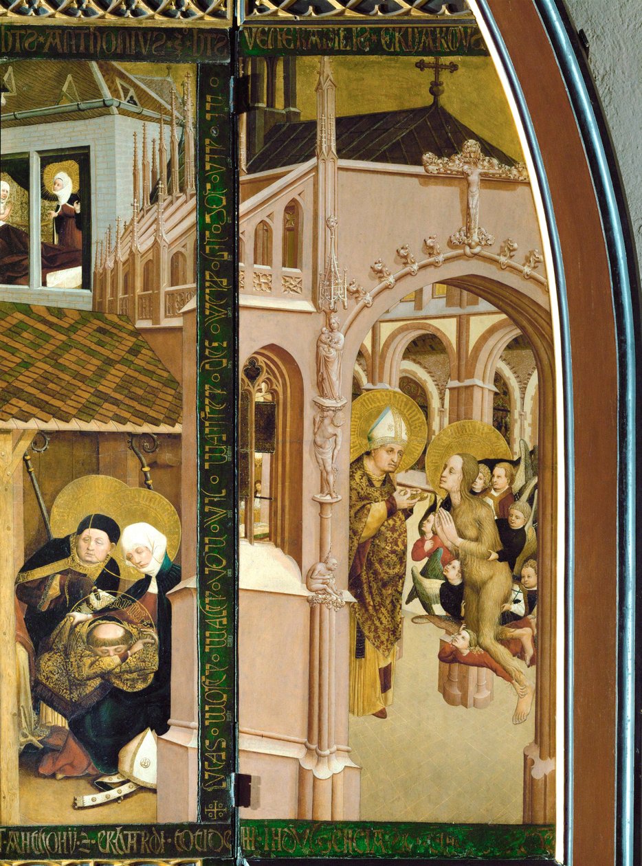 مناولة القديسة المجدلية (تمبرا على رق) بواسطة لوكاس موسر