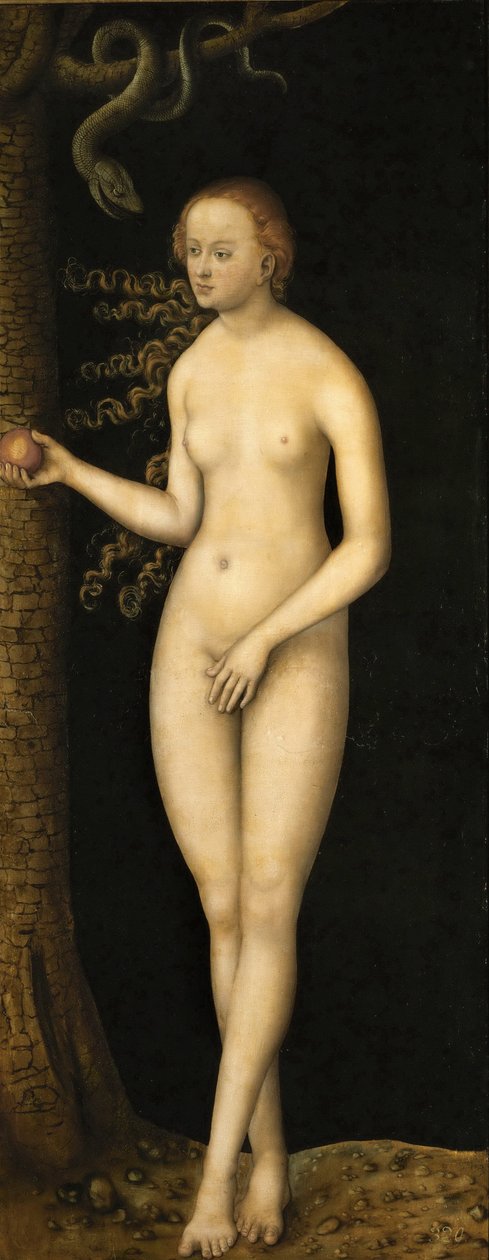 عصر النهضة: سقوط الإنسان: Eve par Cranach ، Lucas ، The Elder (1472-1553) ، حوالي 1510-1520. زيت على خشب بواسطة لوكاس الأكبر كراناش