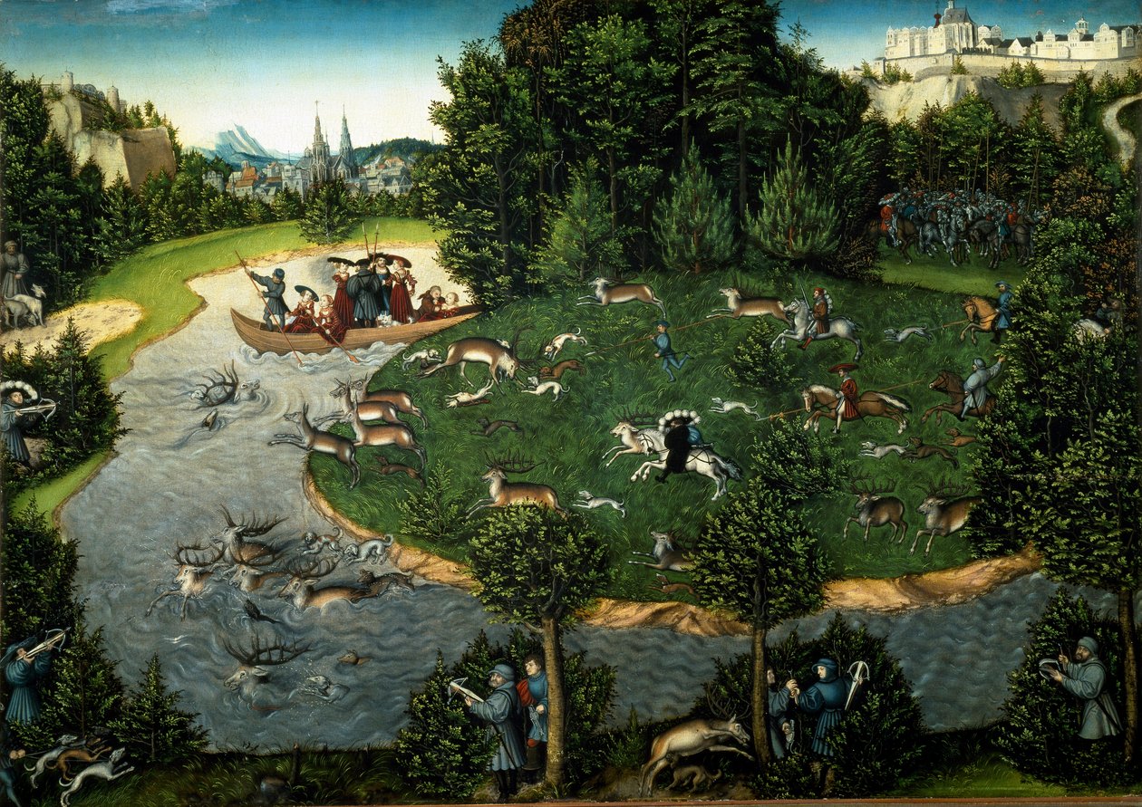 الأيل هانت للأمير الناخب فريدريك الثالث ملك ساكسونيا المسمى الحكيم (لوحة ، 1529) بواسطة لوكاس الأكبر كراناش