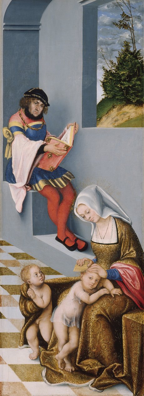 اللوحة اليمنى للقرابة المقدسة (ما يسمى Torgau Altarpiece). بواسطة لوكاس الأكبر كراناش