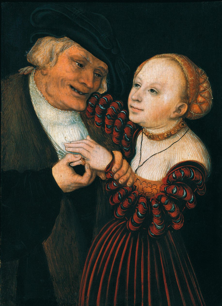 الرجل العجوز والمرأة الشابة (Der Alte und das Madchen) ، حوالي 1530 (زيت على قماش) بواسطة لوكاس الأكبر كراناش