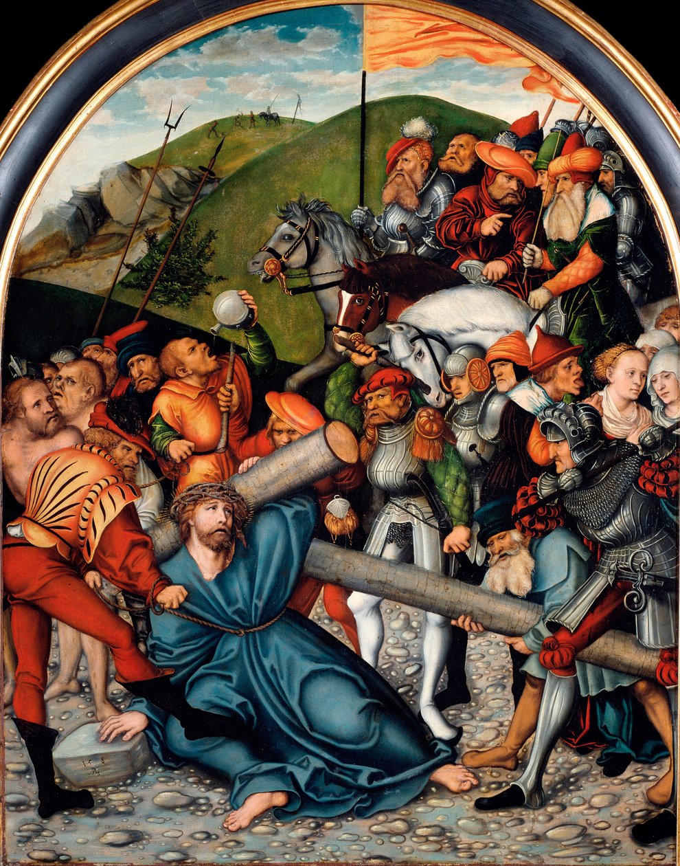 الصعود إلى لوحة الجلجلة للوكاس كراناش الأكبر (1472-1553). 1538. خافت. 107x84 سم فيينا. متحف Kunsthistorisches بواسطة لوكاس الأكبر كراناش