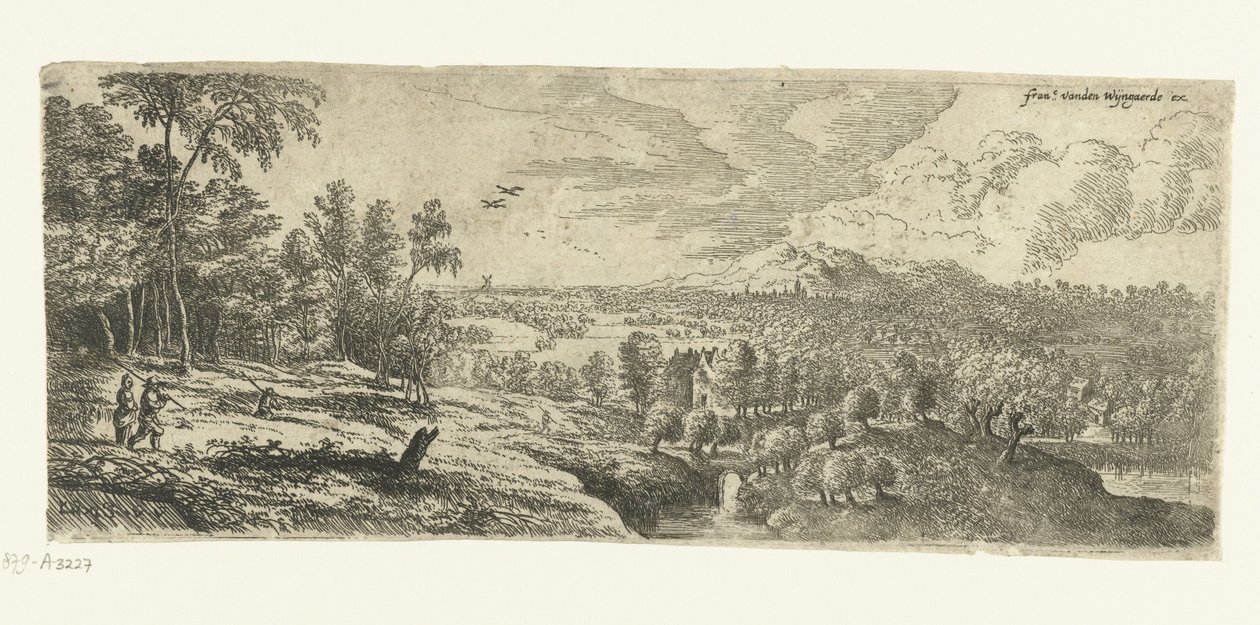منظر طبيعي مع رجال يحملون العصي المناظر الطبيعية الواسعة (عنوان السلسلة) بواسطة لوكاس فان أودن