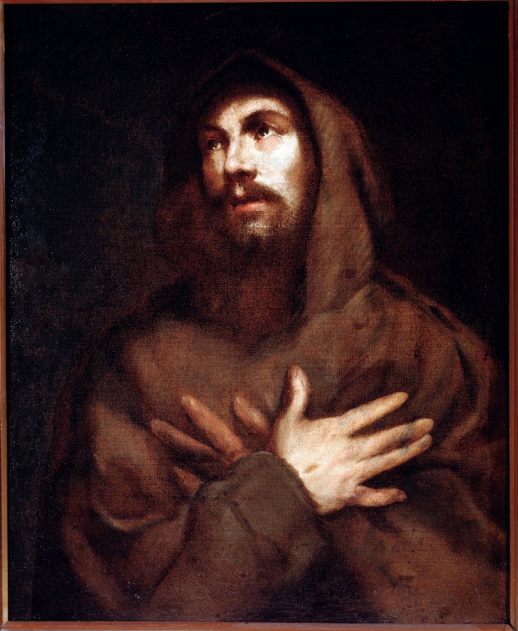 القديس فرنسوا الأسيزي (القديس فرنسيس الأسيزي) لوحة لوتشيانو بورزون (1590-1645) بواسطة لوتشيانو بورزون