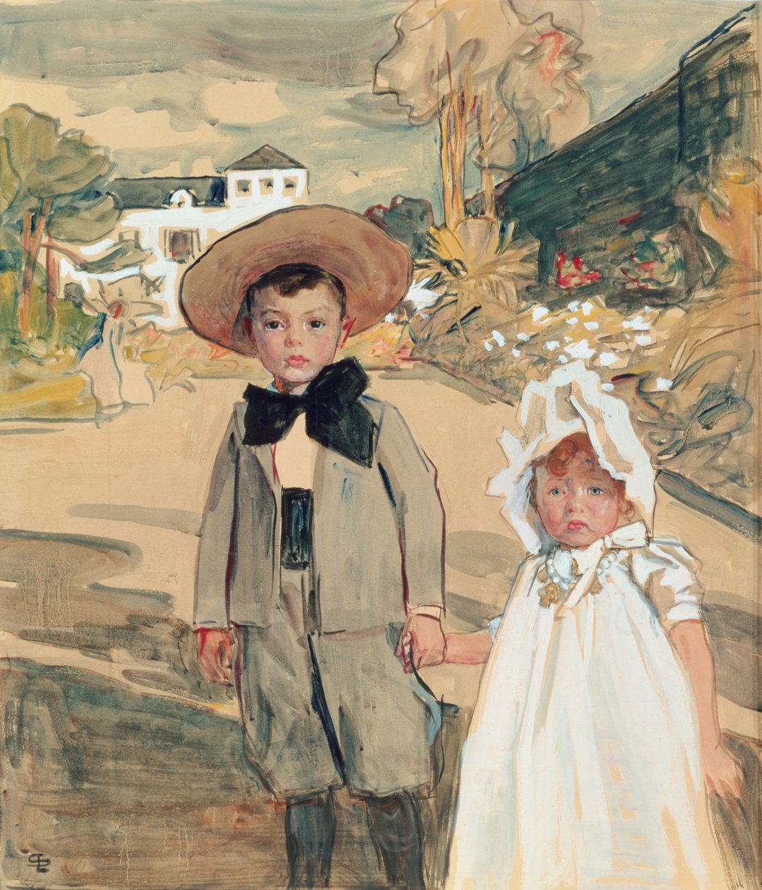 The Artists Children، c.1895 (قلم وحبر ومرحاض على ورق) بواسطة لوسيان سيمون