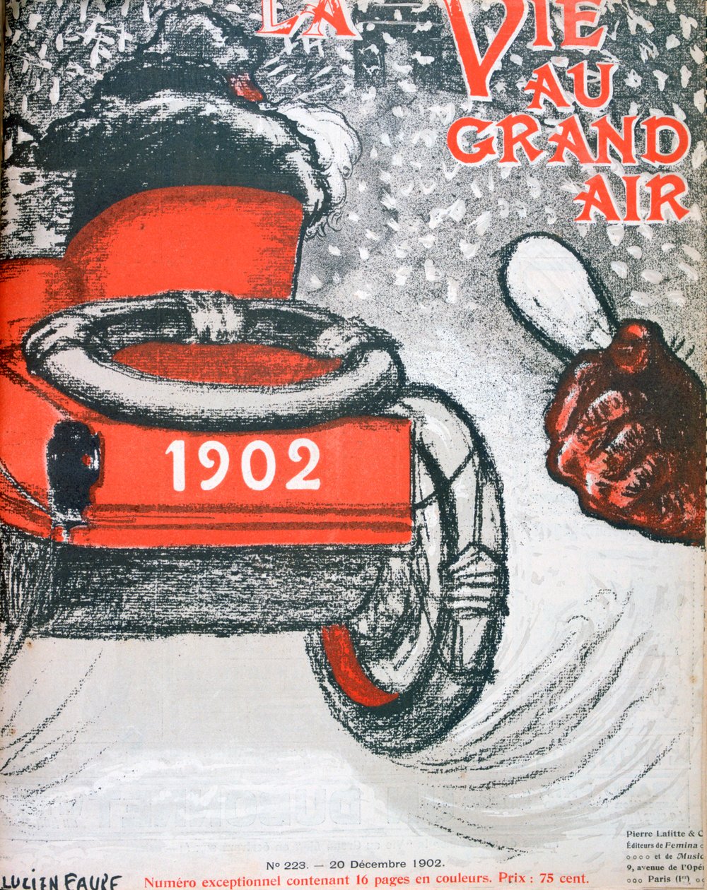 الغلاف الأمامي لـ "La Vie au Grand Air" ، ٢٠ ديسمبر ١٩٠٢ بواسطة لوسيان فور