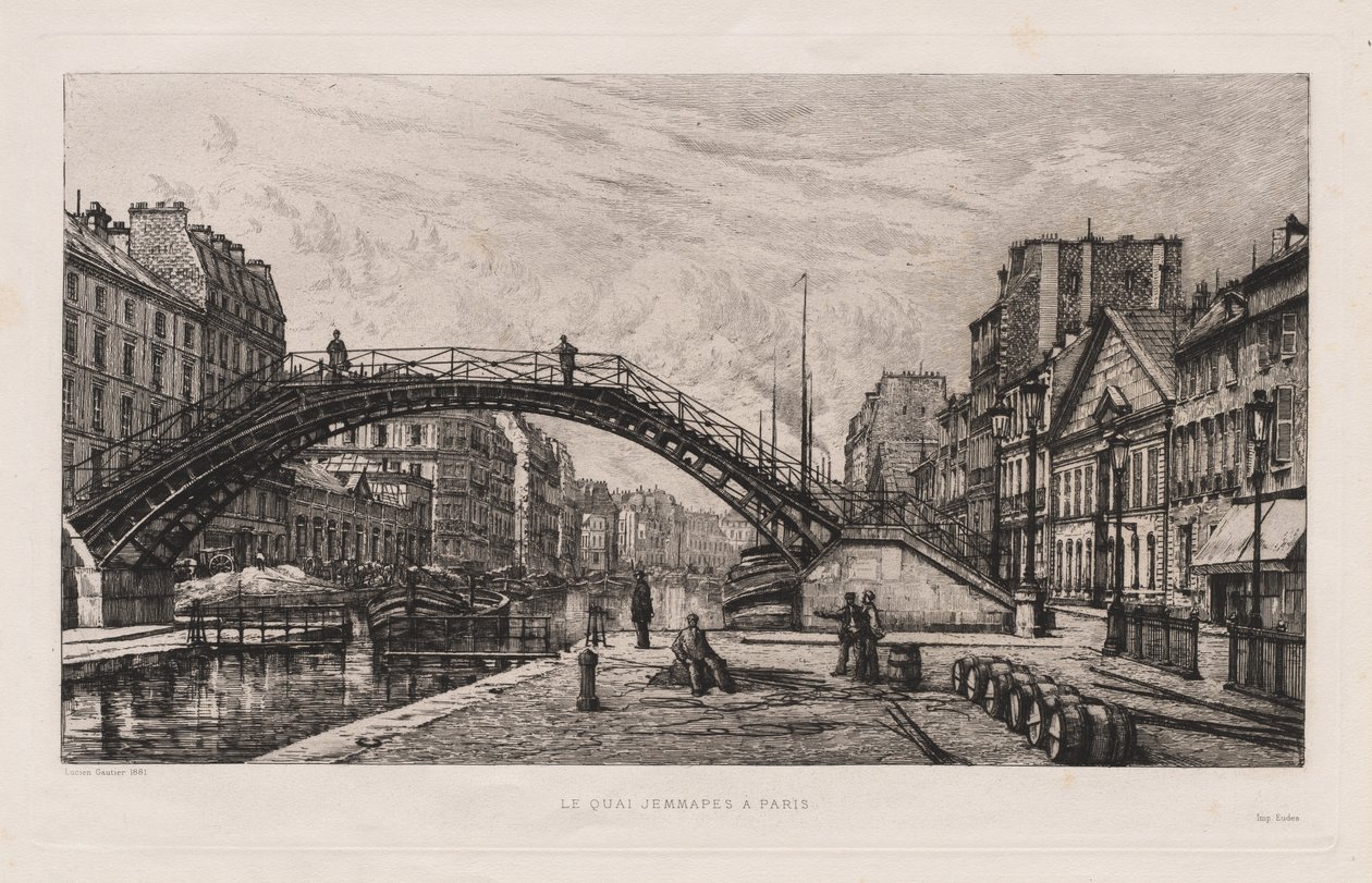 The Quai Jemmapes في باريس ، 1881. بواسطة لوسيان جوتييه