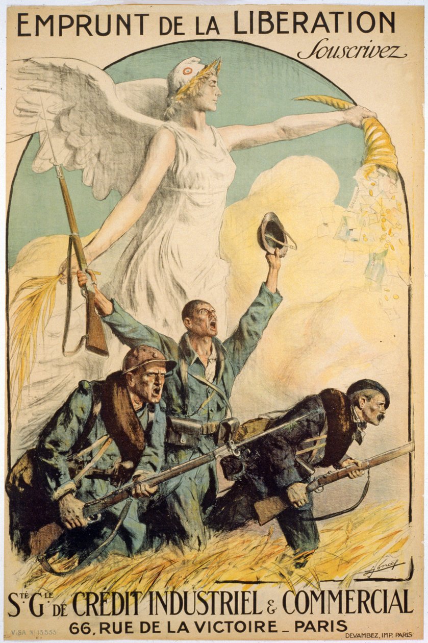 قرض التحرير ، اشترك ، Sté. جلي. الائتمان الصناعي والتجاري ، حانة. باريس ، حوالي 1917 (ليثو ملون) بواسطة لوسيان هيكتور جوناس