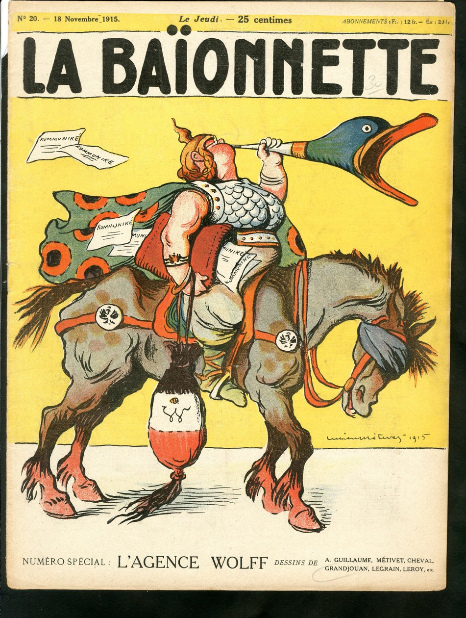 غلاف كتاب "La Baionnette" الساخر بالألوان بواسطة لوسيان ميتيفيت