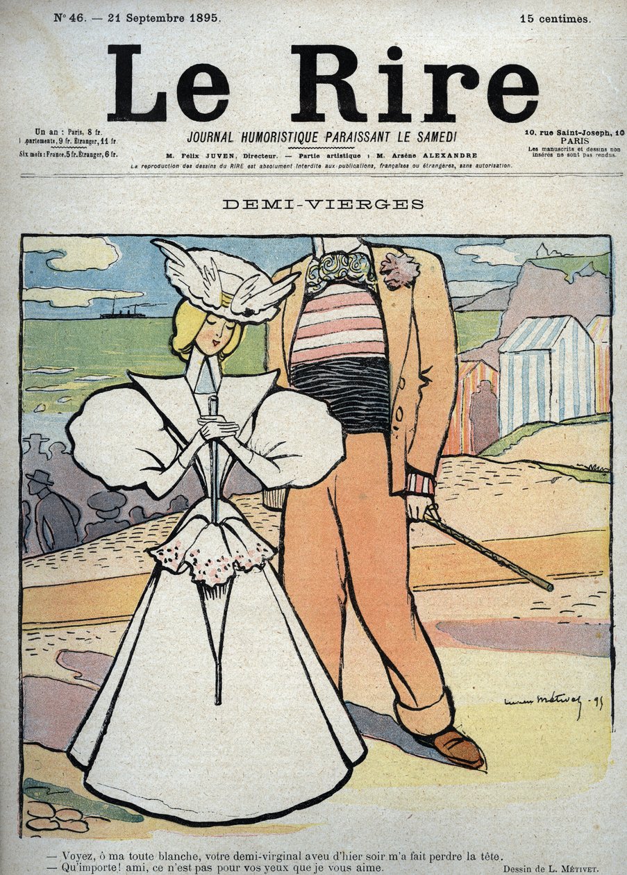 نصف عذارى (نصف عذراء) - رسم لوسيان ماري فرانسوا ميتيفيه (1863-1930) لضحك 21 سبتمبر بواسطة لوسيان ميتيفيت