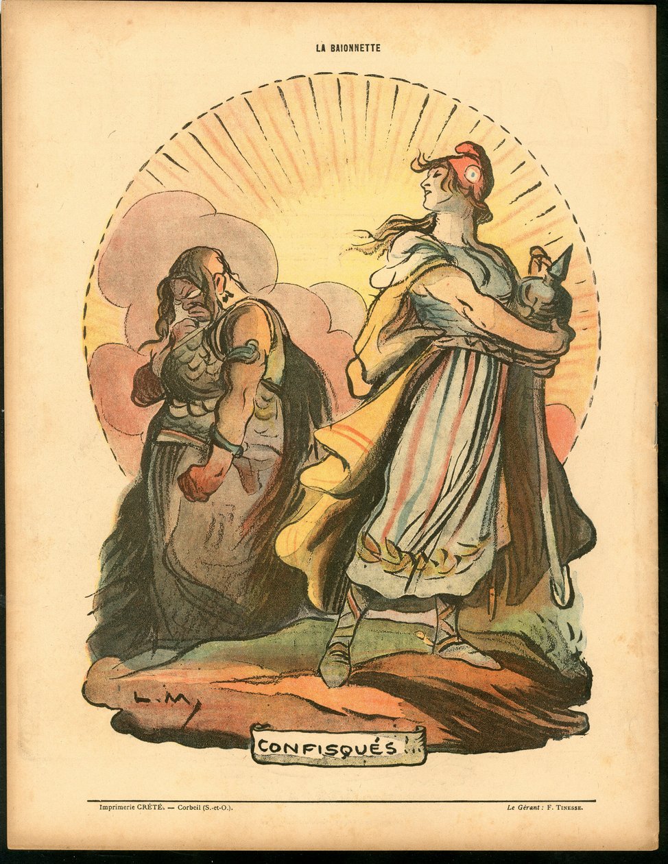 La Baionnette ، Satirique en Couleurs ، 1918.4.18: حرب 14-18 بواسطة لوسيان ميتيفيت