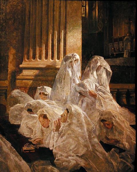 Communicants (زيت على قماش) بواسطة لوسيان سيمون