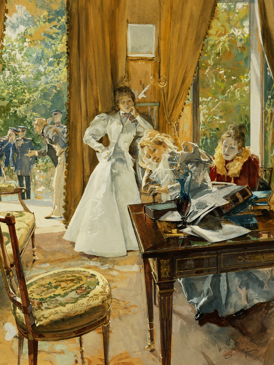 في غرفة الرسم ، 1897 بواسطة لودك أو لودفيج مارولد