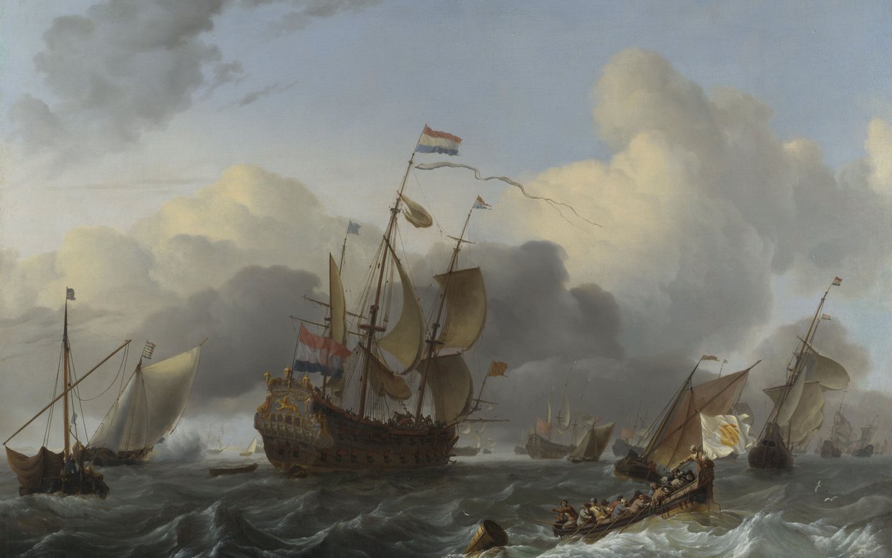 Eendracht وأسطول من رجال الحرب الهولنديين ، c. 1670-75 بواسطة لودولف باكهيسن