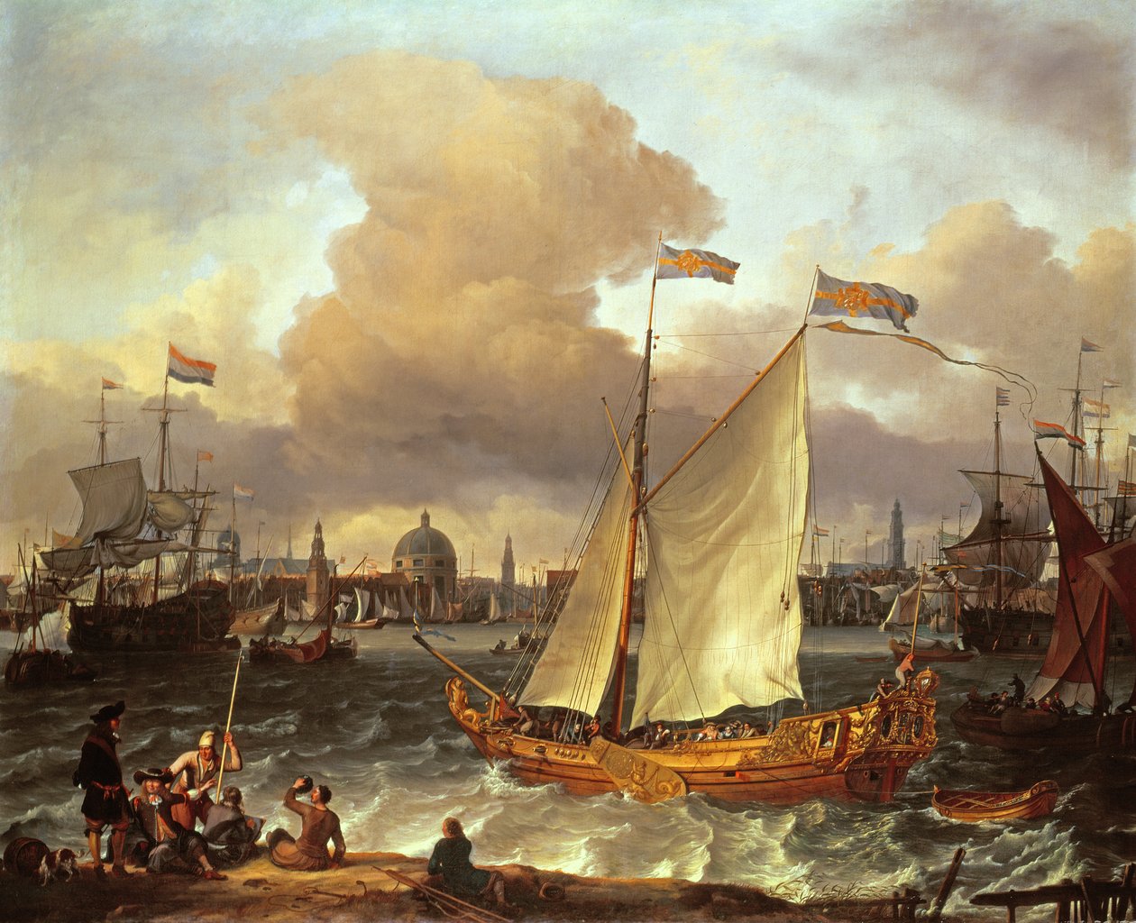 اليخت السويدي "ليجوت" ، في ميناء أمستردام ، 1674 بواسطة لودولف باكهيسن