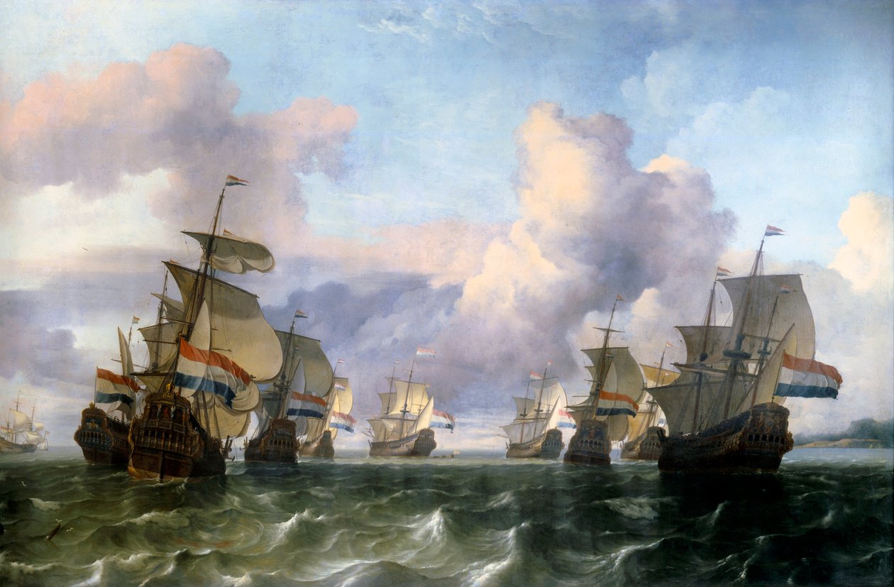 الجناح الهولندي لشركة الهند. اللوحة بواسطة Ludolf Backhuysen (1631-1708) Ec. هول. بواسطة لودولف الأول باكهويسن