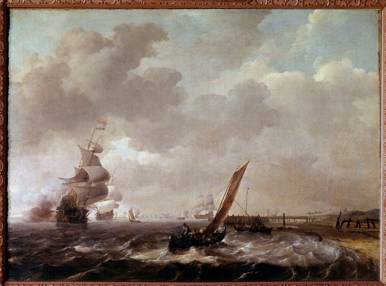 البحر في هيلدر في هولندا لوحة لودولف باكهويزين (1631-1708) بواسطة لودولف الأول باكهويسن