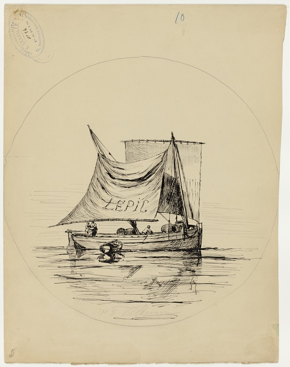تصميم لوحة ل E. Leveille بواسطة لودوفيك نابليون ليبيك
