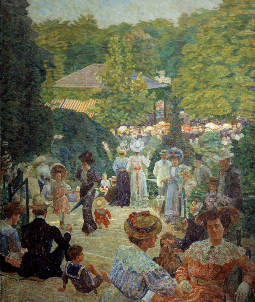 يوجد في حديقة مونتسوريس من الكشك موسيقى في عام 1900. لوحة لودوفيك فالي (1864-1939) بواسطة لودوفيك فالي