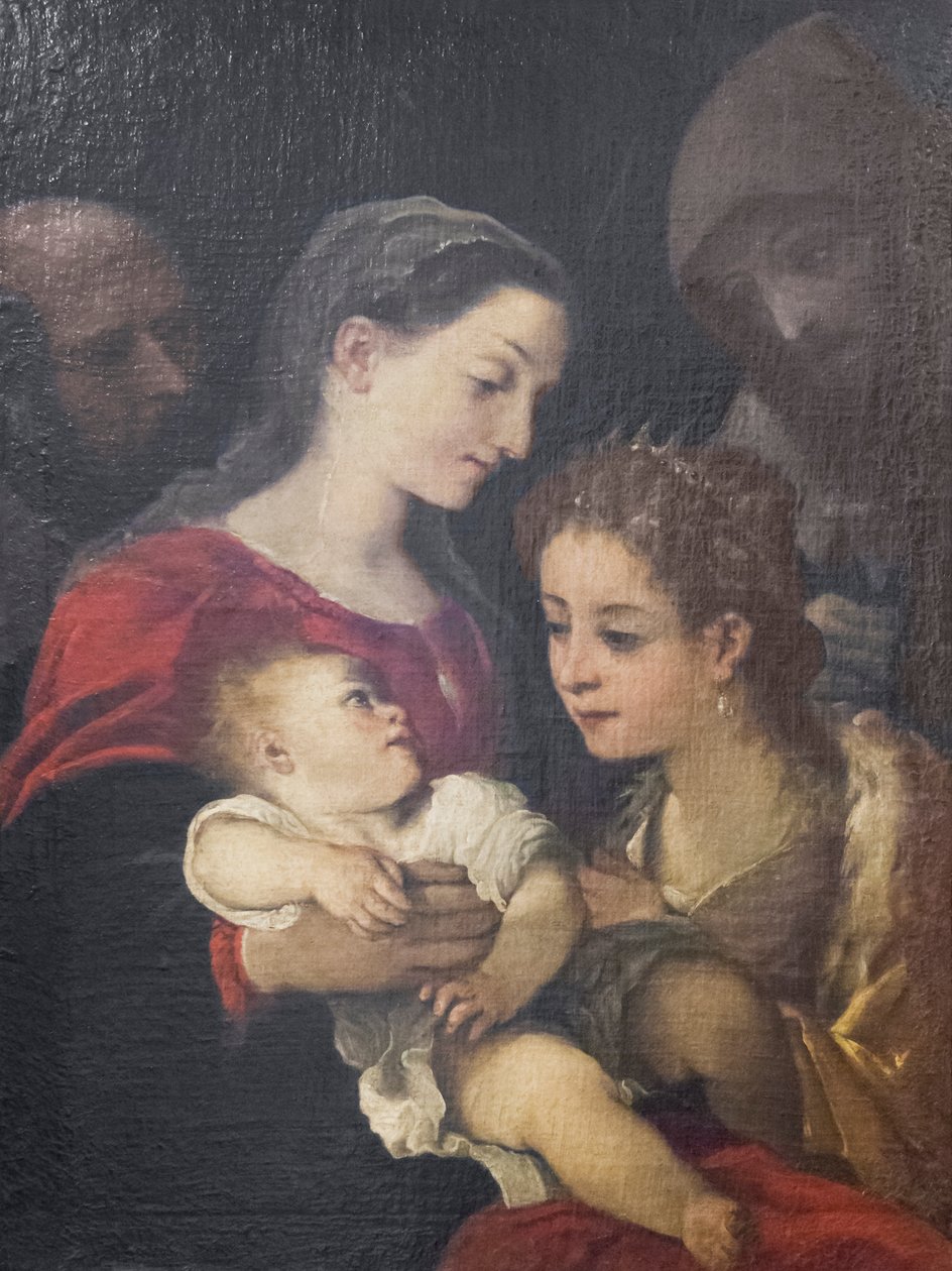 العائلة المقدسة مع القديس فرنسيس وكاترين الأسكندرية ، حوالي 1589-92 (زيت على قماش) بواسطة لودوفيكو كاراتشي