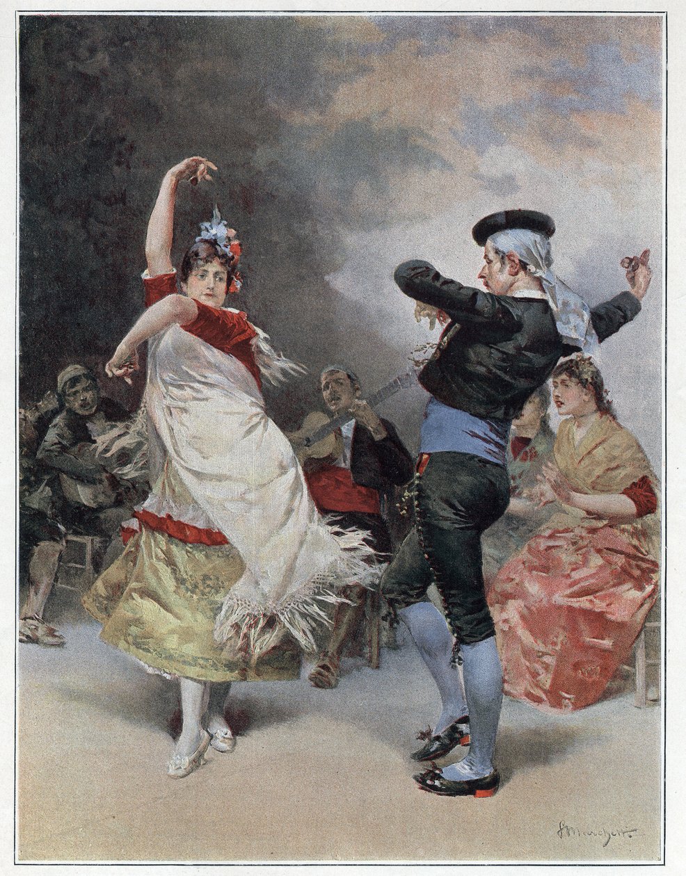 غجر غرناطة. Chromotypography بواسطة Ludovico Marchetti (1853-1909) 1889 مجموعة خاصة. بواسطة لودوفيكو ماركيتي