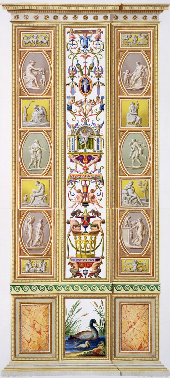 لوحة من رافائيل لوجيا في الفاتيكان ، من "Delle Loggie di Rafaele nel Vaticano" ، نقشها جيوفاني فولباتو (1735-1803) ، 1775 ، نُشرت في c.1775-77 (النقش اليدوي) بواسطة Ludovicus Tesio Taurinensis
