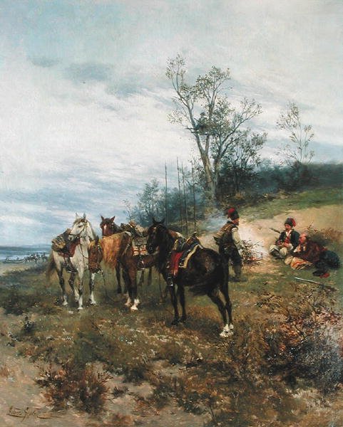 رعي عام 1890 (زيت على قماش) بواسطة لودويك جيدليك