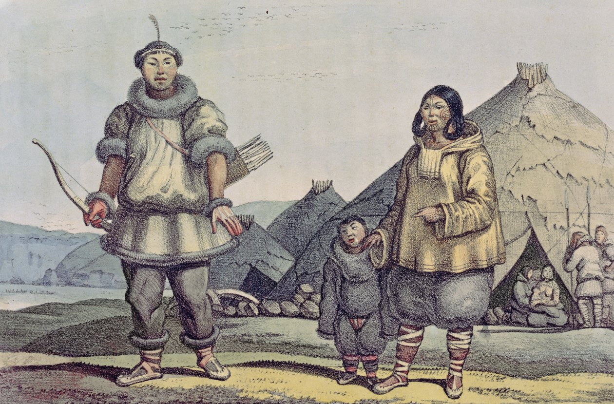 شعب تشوكشي ومنازلهم ، من "Voyage Pittoresque Autour Du Monde" ، 1822 بواسطة لودفيج شوريس