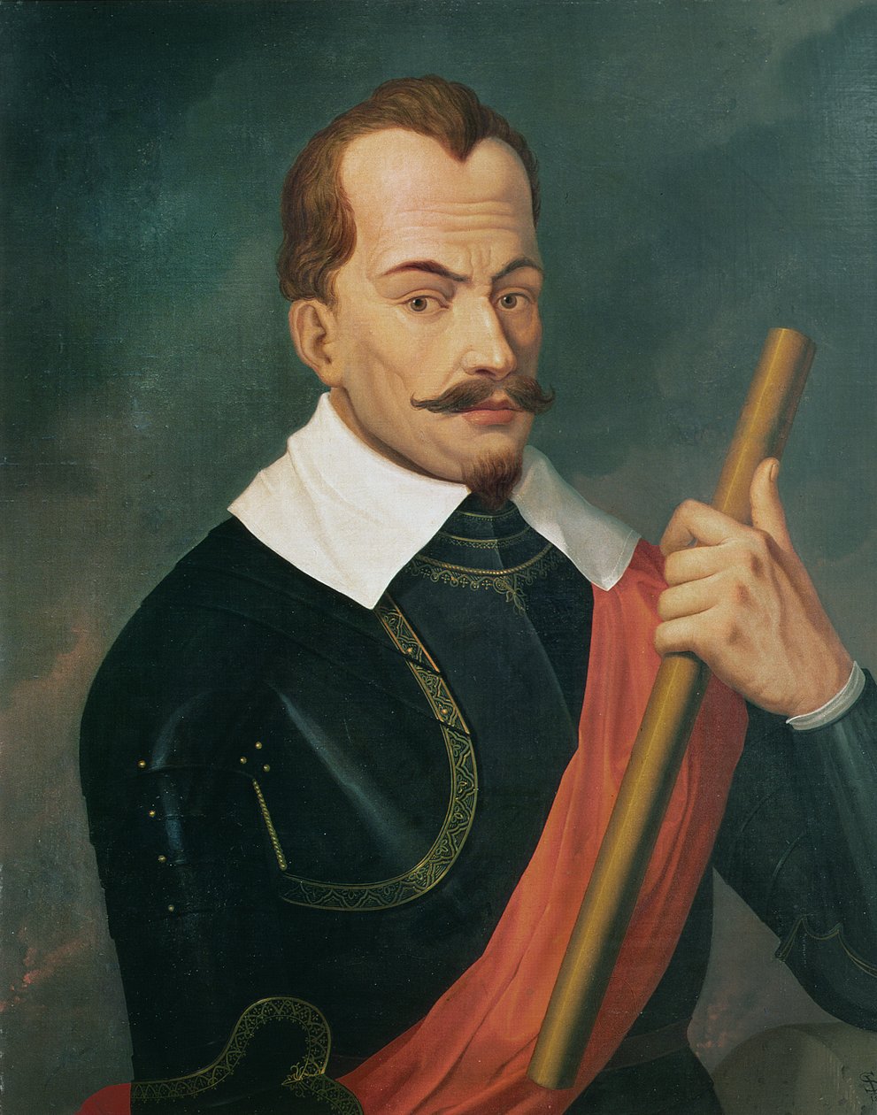 صورة لألبريشت وينزل يوسابيوس فون فالنشتاين (1583-1634) دوق فريدلاند وميكلنبورغ وأمير ساجان ، بعد لوحة رسمها فان ديك بواسطة لودفيج فرديناند شنور فون كارولسفيلد