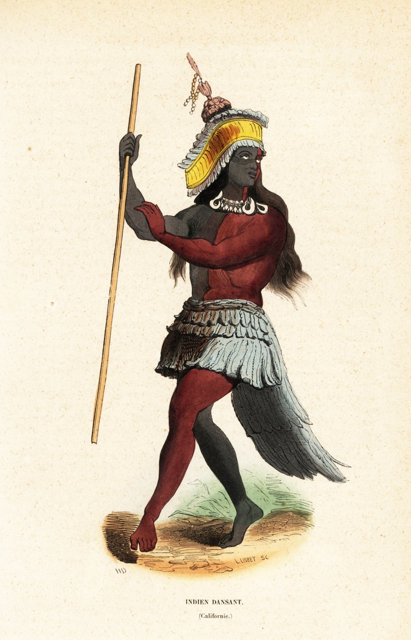 رجل من شعب Ohlone أو Costanoan يرقص في Mission San Francisco بواسطة لودفيج شوريس
