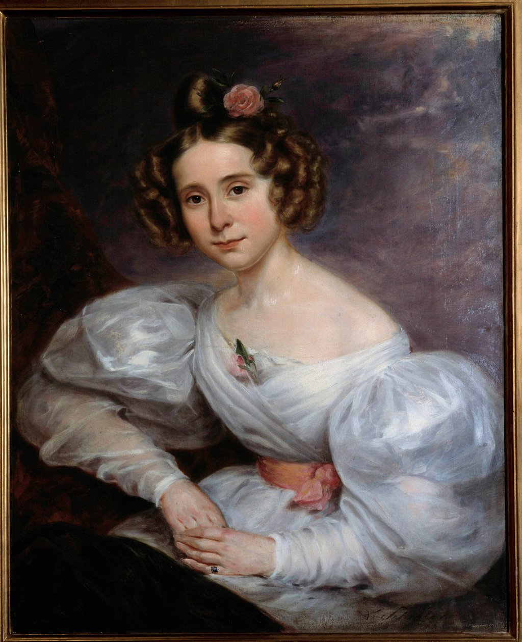 صورة لامرأة شابة رسم لأوغست شيتر (1805-1889) القرن التاسع عشر أورليانز ، متحف الفنون الجميلة بواسطة لودفيج أغسطس أو لويس أوغست شويتر