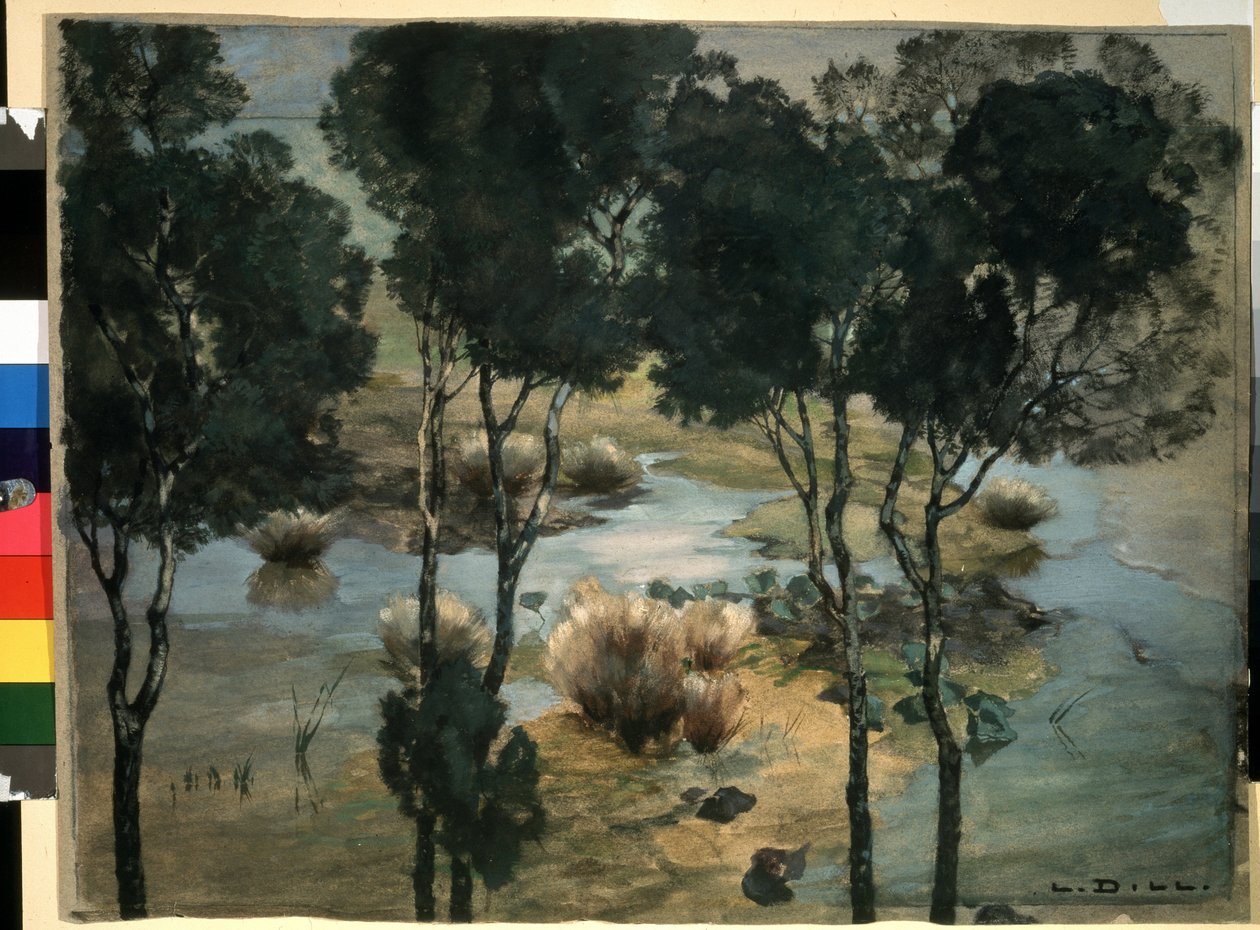 "المناظر الطبيعية" لوحة الألوان المائية والغواش لودفيج ديل (1848-1940) متحف بوشكين حوالي عام 1900 ، موسكو بواسطة لودفيج ديل