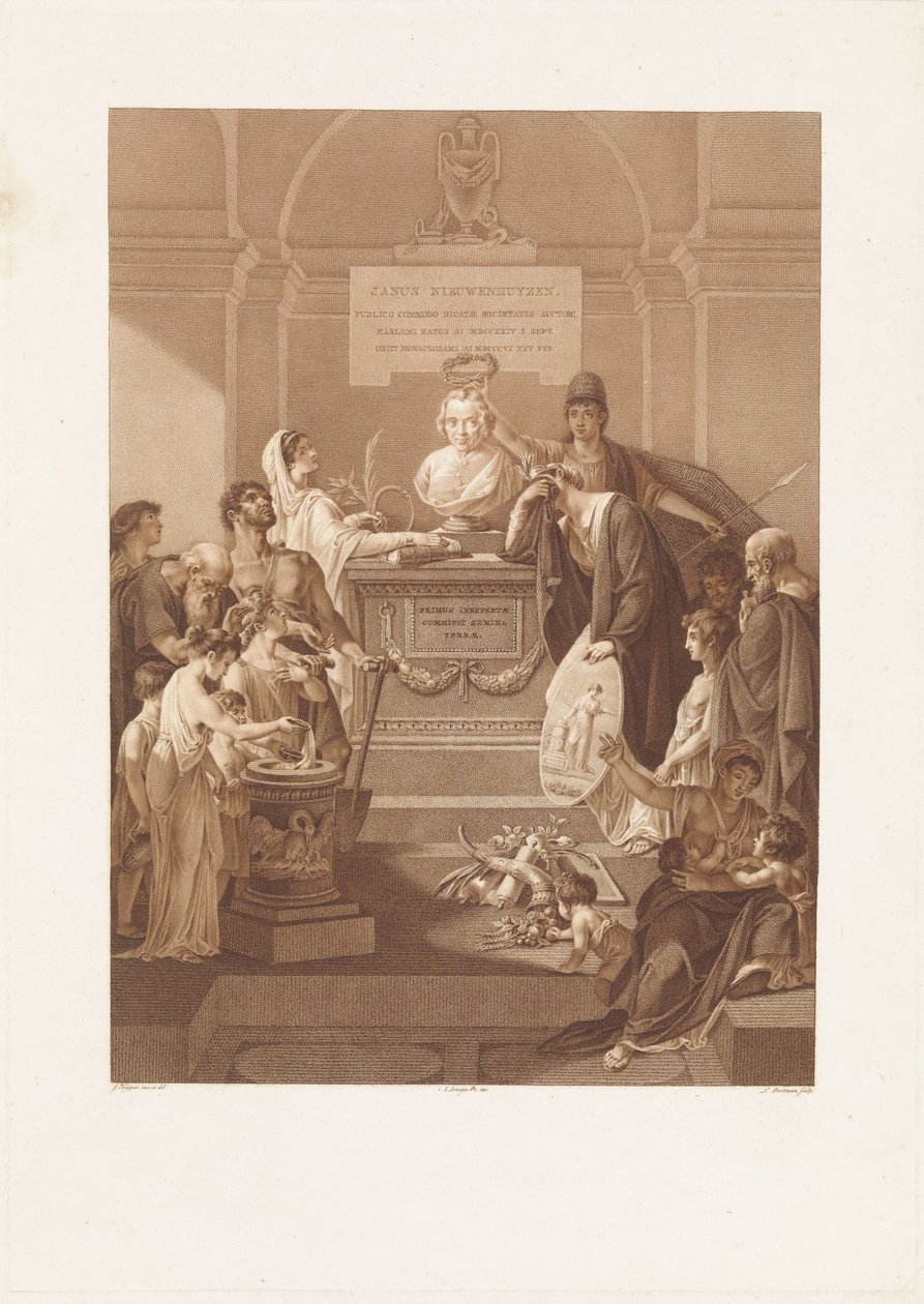 تمثيل رمزي مع حجر تذكاري لجان نيووينهوزن ، الذي توفي عام 1806 بواسطة لودفيج جوتليب بورتمان